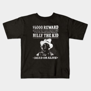 Billy The Kid - most wanted - Newspaper style Kids T-Shirt